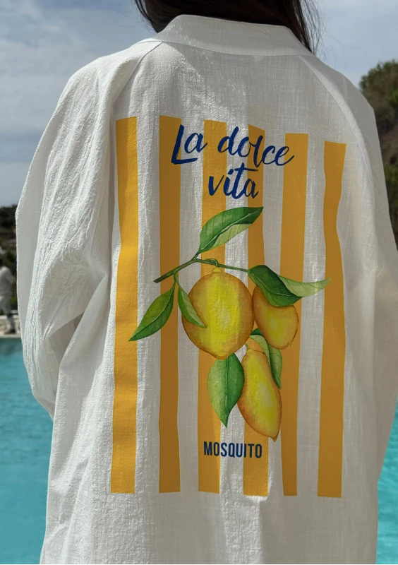 Sano - Letnia bawełniana koszula oversize ,,La Dolce Vita Citrus"