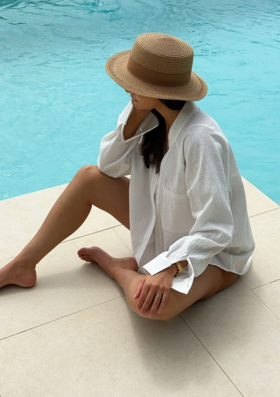 Sano - White oversized shirt "La Dolce Vita Citrus"