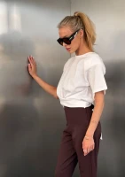 Vanta - White cotton back tied T-shirt