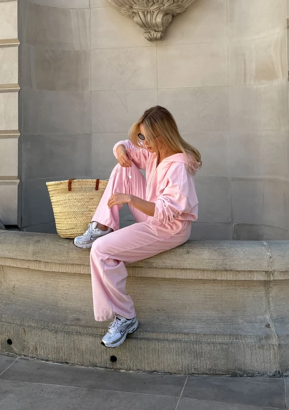 Lush - Pastel pink velvet sweatpants