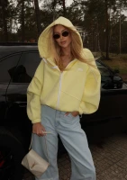 Lilo - Bluza rozpinana oversize z kapturem Żółta