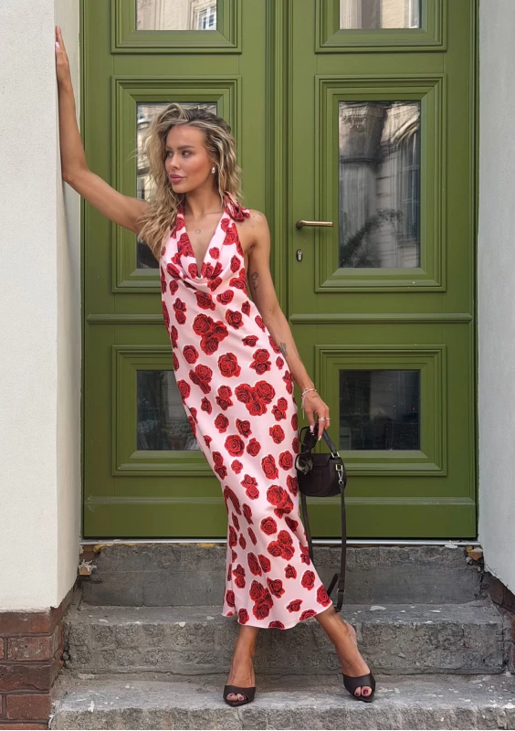 Valentina - Pink open back dress Rosé Noir