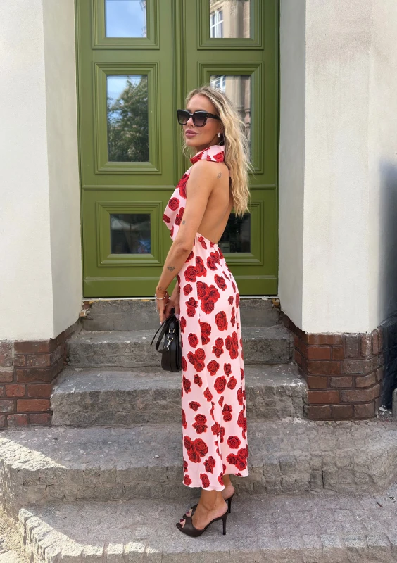 Valentina - Pink open back dress Rosé Noir