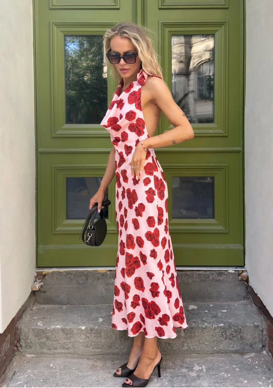 Valentina - Pink open back dress Rosé Noir