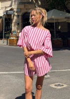 Lilli - Pink striped cotton top