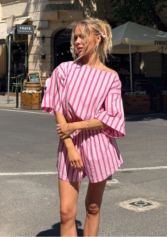 Lilli - Pink striped cotton top
