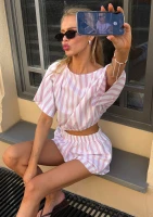Lilli - Bawełniany top w paski Pastel Pink