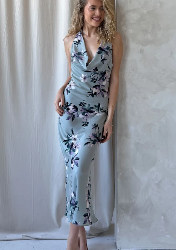 Valentina - Open back dress Blue Jardin