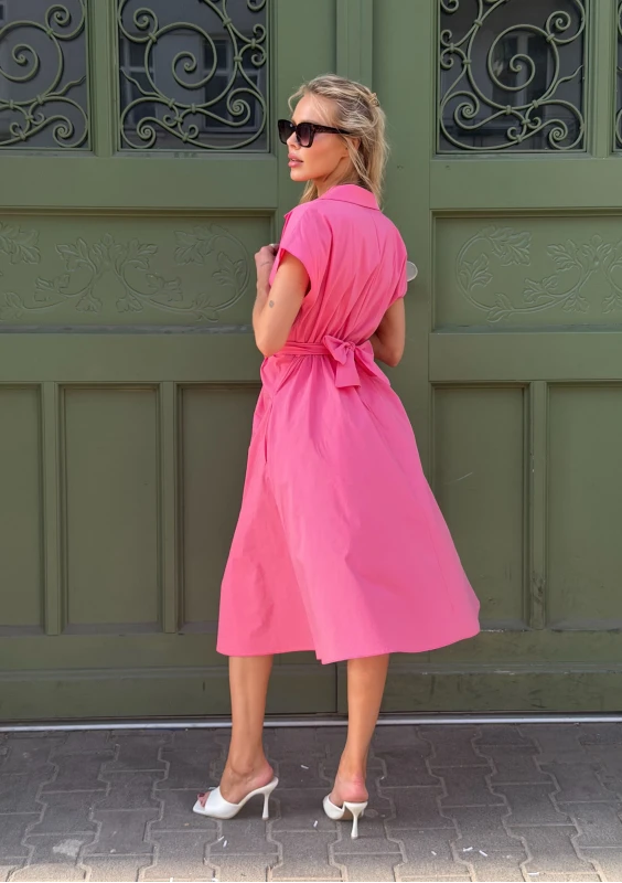 Giulia - Pink draped midi dress