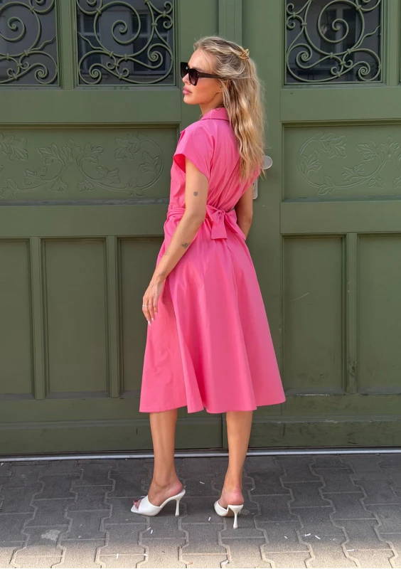 Giulia - Pink draped midi dress