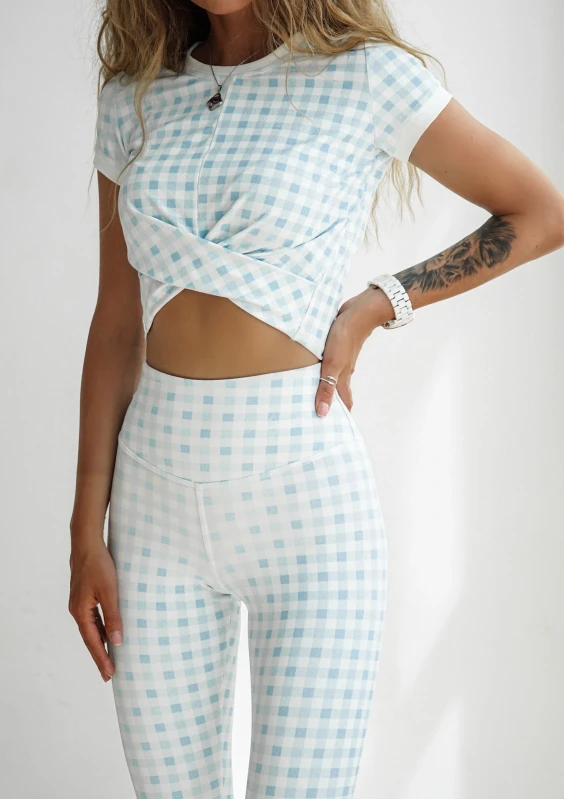 Alpha Short - Top w kratkę Vichy Baby Blue