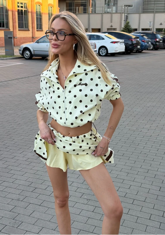 Cote - Banana yellow dotted skort skirt