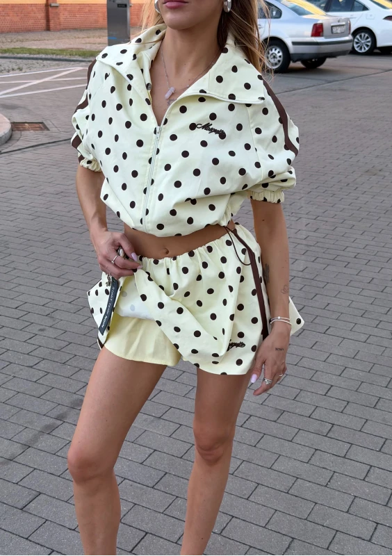 Cote - Banana yellow dotted skort skirt