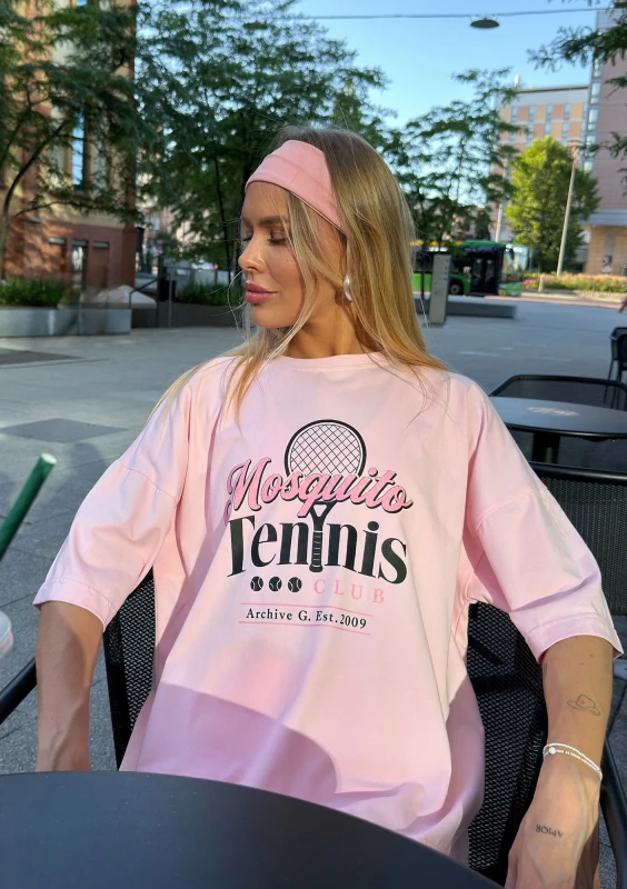 copy of Ace - Pink oversized T-shirt "Tennis Club"