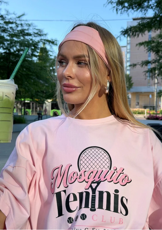 copy of Ace - Pink oversized T-shirt "Tennis Club"