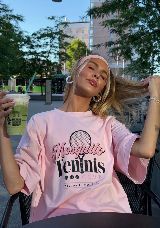 copy of Ace - Pink oversized T-shirt "Tennis Club"