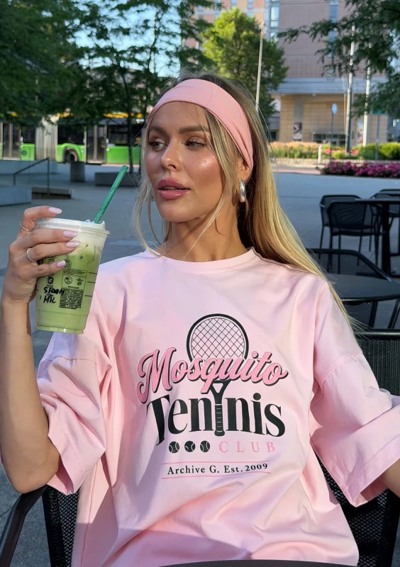 copy of Ace - Pink oversized T-shirt "Tennis Club"