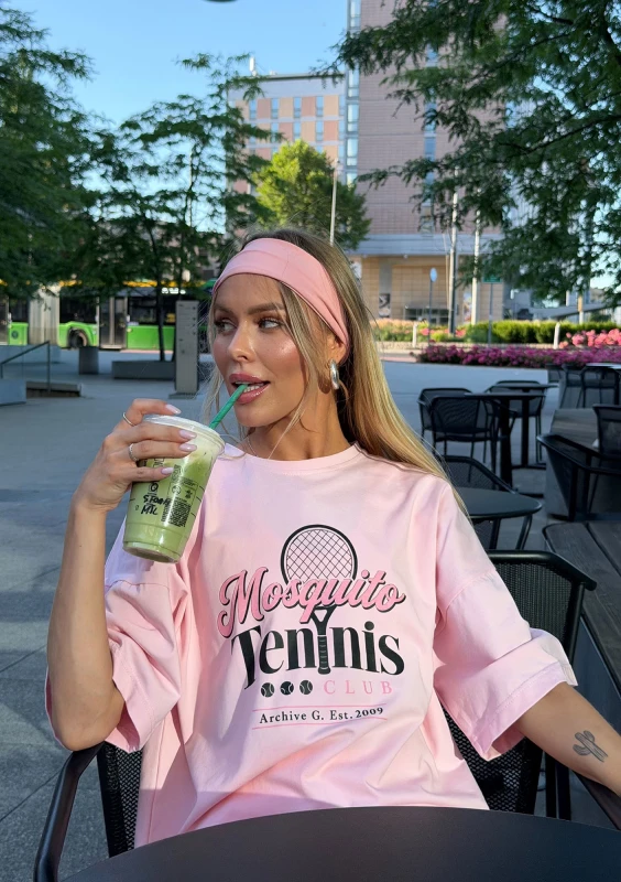 copy of Ace - Pink oversized T-shirt "Tennis Club"