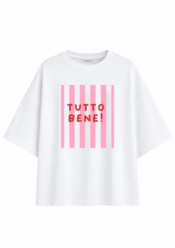 Ace - Koszulka oversize "Tutto Bene" Biała
