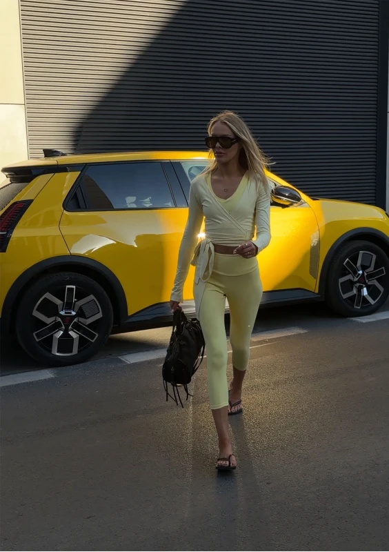 Hi Pure Capri - Żółte legginsy damskie sportowe fitness - Mosquito