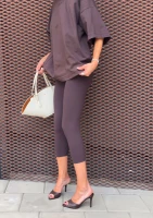Hi Pure Capri - Legginsy modelujące o długości 7/8 Dark Chocolate