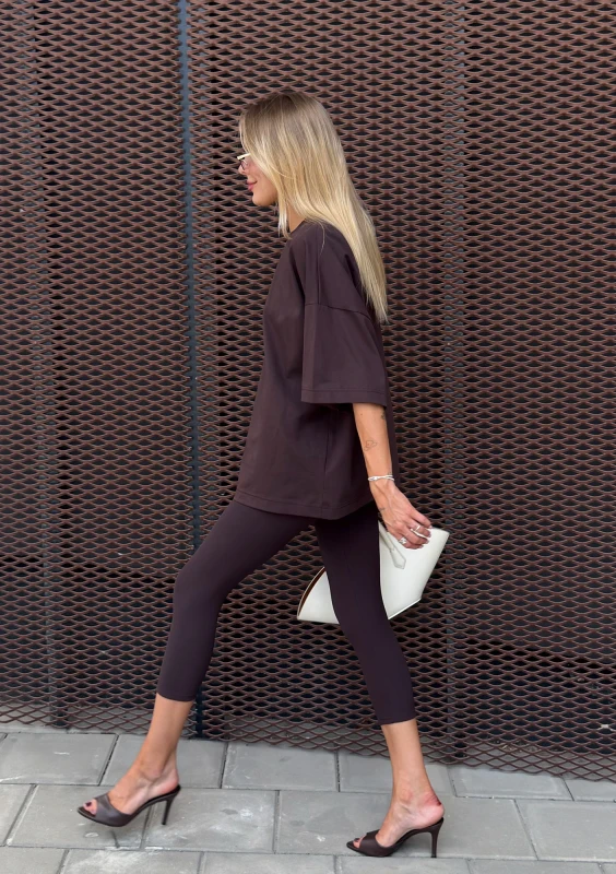 Hi Pure Capri - Modne brązowe legginsy na jogę - Mosquito