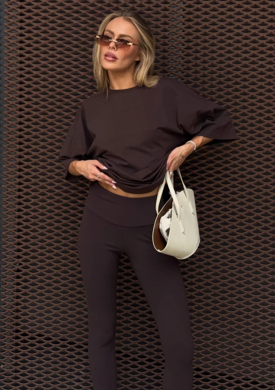 Hi Pure Capri - Modne brązowe legginsy na jogę - Mosquito