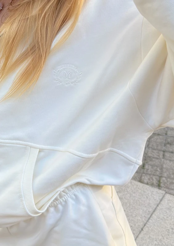 Easy - Rozpinana bluza z kapturem oversize Creamy