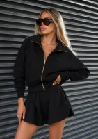 Elan - Rozpinana bluza z haftowanym logiem Black