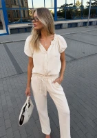 Aluri - Creamy muslin trousers