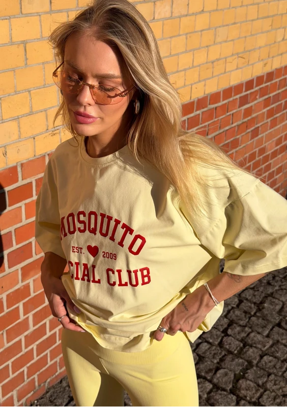 Ace - Koszulka oversize "Mosquito Social Club" Bananowa