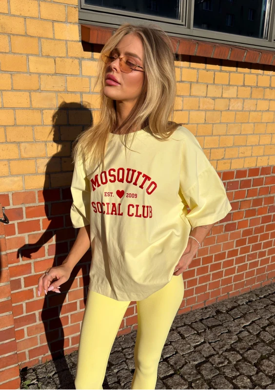 Ace - Koszulka oversize "Mosquito Social Club" Bananowa