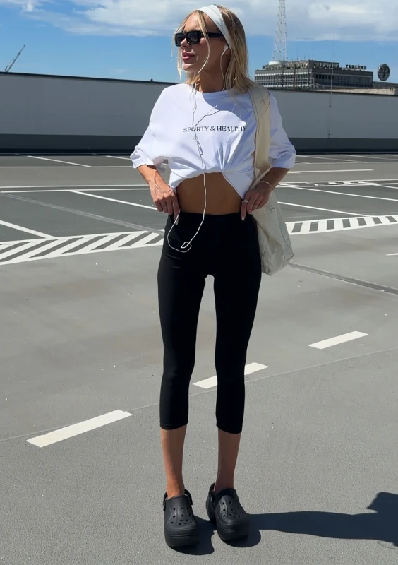 Hi Pure Capri - Black medium-length leggings