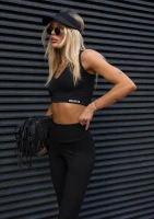 Flow - Black fitness crop top