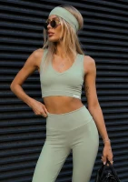 Flow - top sportowy z dekoltem V Matcha