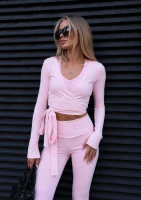 Yoga Wrap - Pastel pink wrap top