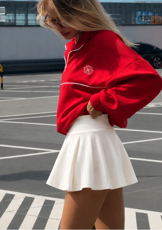 Court - Ecru mini skirt with shorts