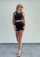 Tone - Krótkie legginsy biker Black