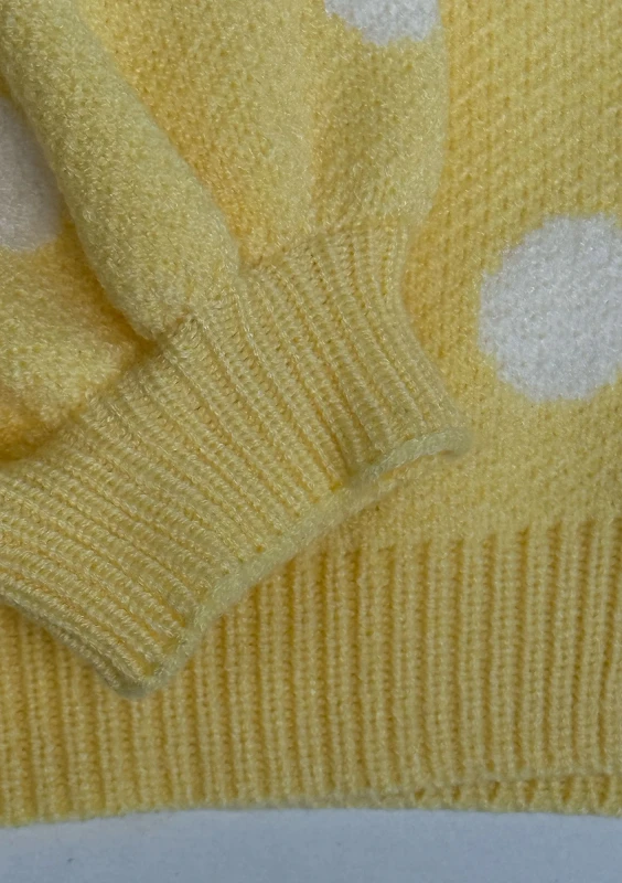 Miu - Yellow dotted knitted cardigan