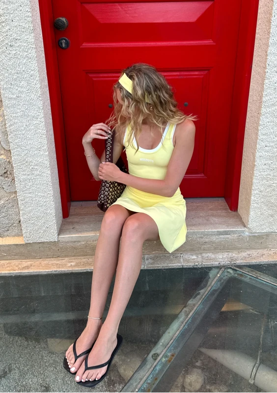 Match - Sporty yellow mini dress