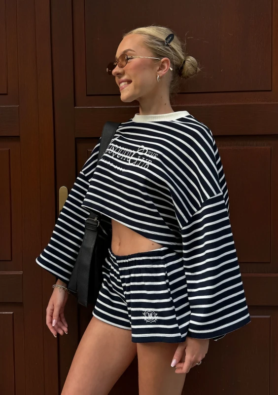 Rove - Black striped crop jumper