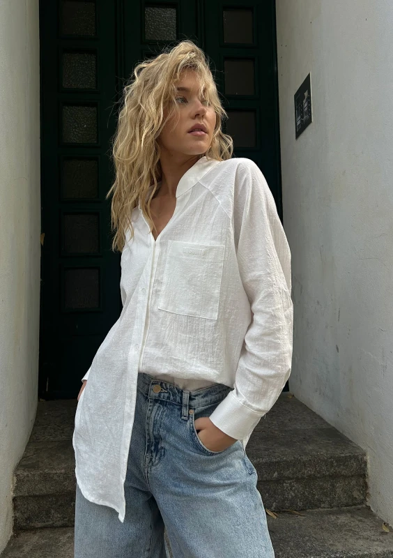 Sano - White cotton oversized shirt