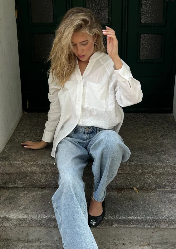 Sano - White cotton oversized shirt