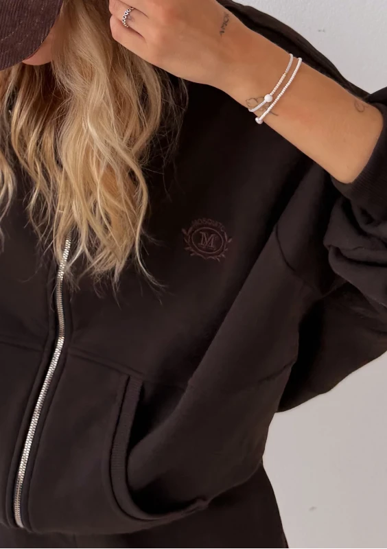 Easy - Rozpinana bluza z kapturem oversize Dark Chocolate