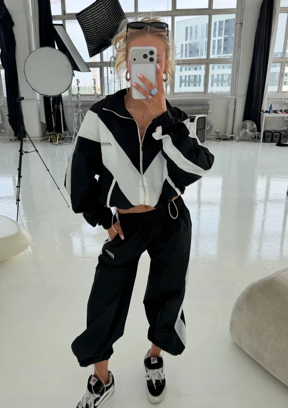 Sprint - Vintage black color block sweatshirt