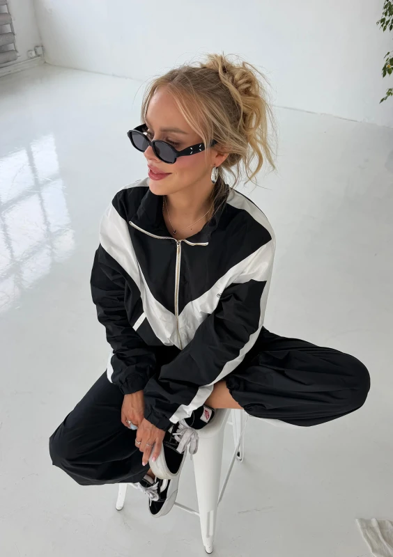 Sprint - Vintage black color block sweatshirt