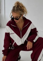 Sprint - Vintage claret color block sweatshirt