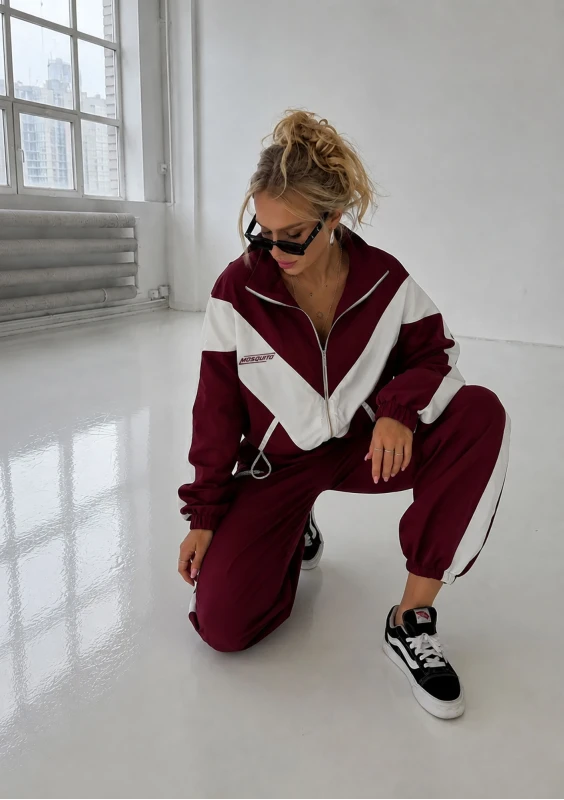 Sprint - Vintage parachute claret sweatpants