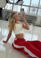 Sprint - Vintage parachute red sweatpants