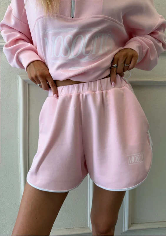 Teen - Szorty z białą lamówką Pastelowy Róż